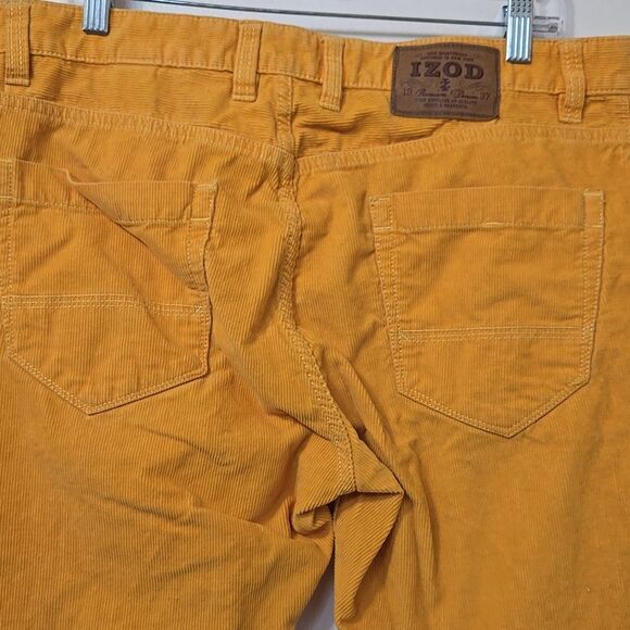 Mens Izod Saltwater Wash Straight Coupe Corduroy Size 34 34x32 Yellow - Picture 4 of 7